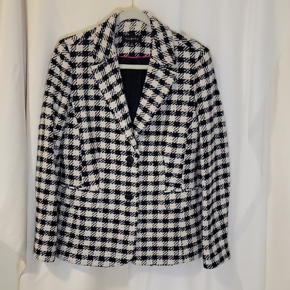 Talbots Jackets & Blazers - Talbots Women's Black and White Checkered Jacket